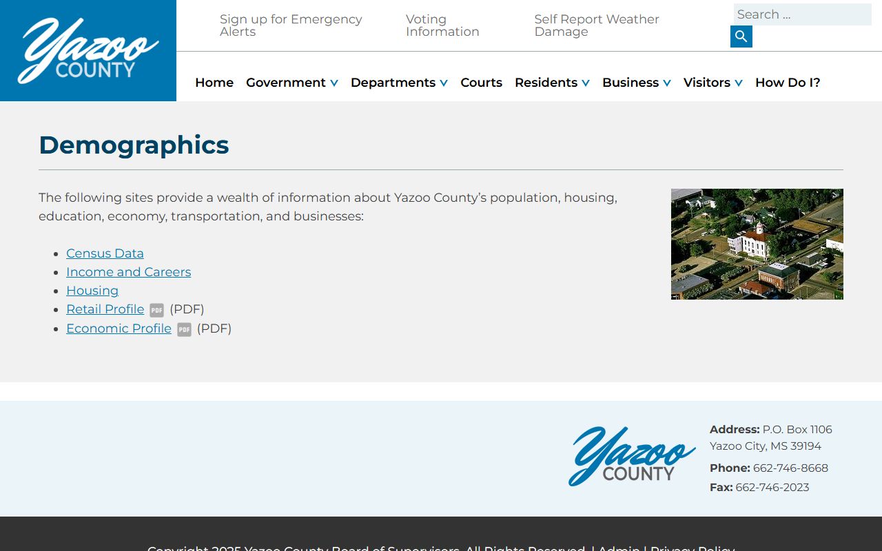 Yazoo County demographics page near court records resources