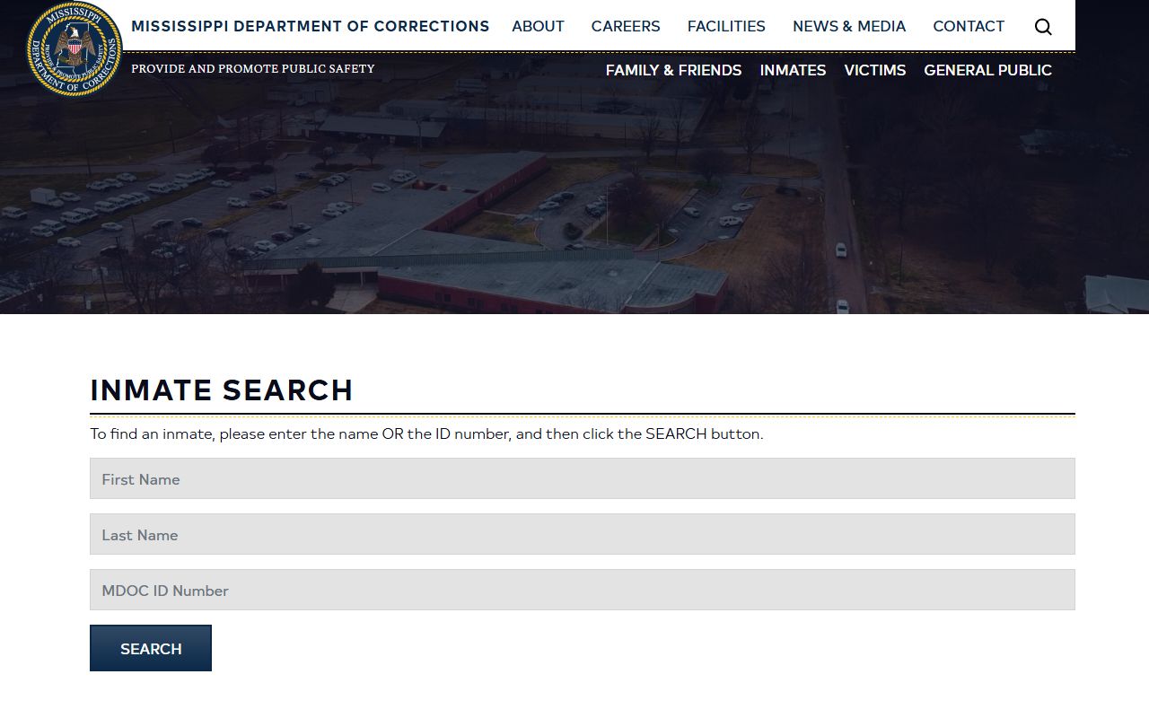 Yazoo County inmate search using the Mississippi Department of Corrections state inmate locator